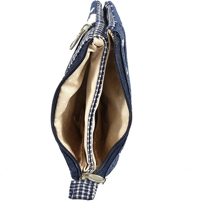 Mini Patchwork Kosmetiktasche Navy Herz